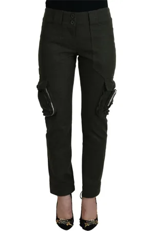 ERMANNO SCERVINO Dames, Broeken, Groen, Maat: S Wol