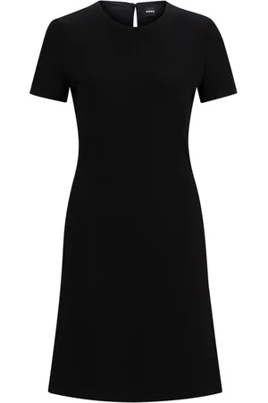 HUGO BOSS Dames, Jurken, Zwart, Maat: L Leer