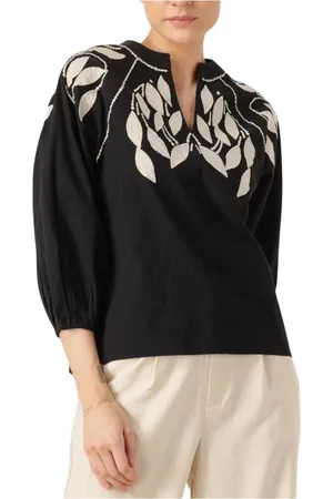 Aimée the Label Dames, Blouses & Shirts, Zwart, Maat: L Katoen