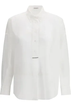 Brunello Cucinelli Dames, Blouses & Shirts, Wit, Maat: L Katoen