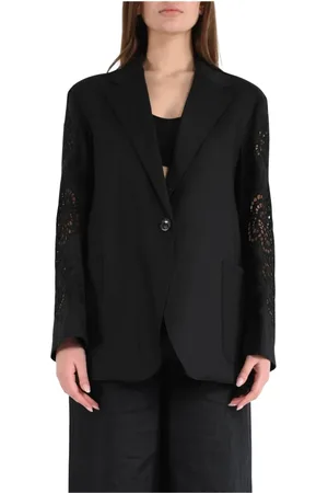 Max Mara Dames, Jassen, Zwart, Maat: L Linnen