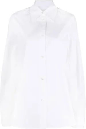 Jil Sander Dames, Blouses & Shirts, Wit, Maat: S Leer