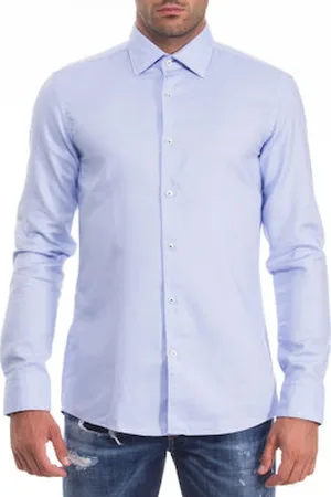 HUGO BOSS Heren, Overhemden, Blauw, Maat: L Katoen