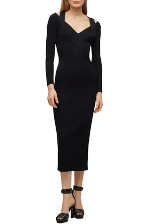 HUGO BOSS Dames, Jurken, Zwart, Maat: L
