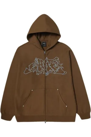 Huf Heren, Sweatshirts & Hoodies, Bruin, Maat: L Fleece