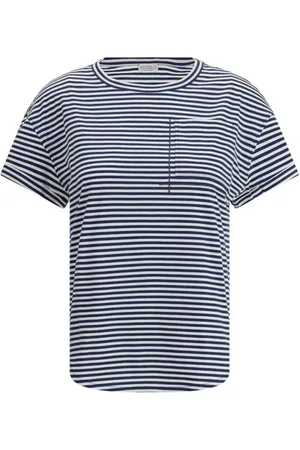 Brunello Cucinelli Dames, Tops, Blauw, Maat: 2XL Katoen