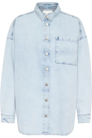 My Essential Wardrobe Dames, Blouses & Shirts, Blauw, Maat: M Denim