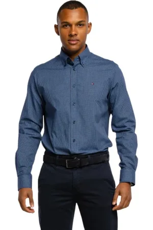 Tommy Hilfiger Heren, Overhemden, Blauw, Maat: XS Katoen