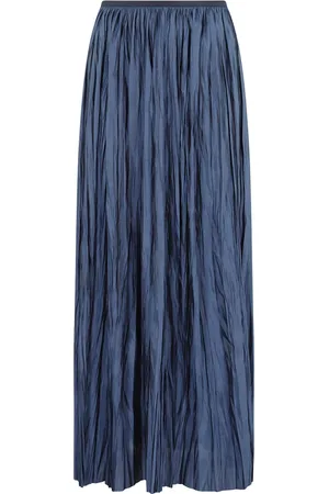 Roberto Collina Dames, Rokken, Blauw, Maat: L Satijn