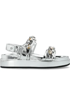Tory Burch Dames, Schoenen, Grijs, Maat: 40 EU Leer