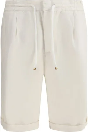 Brunello Cucinelli Heren, Korte broeken, Wit, Maat: 2XL Linnen