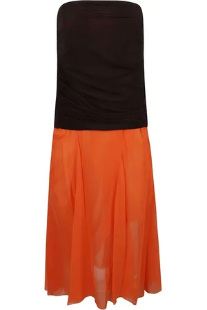 Tory Burch Dames, Jurken, Oranje, Maat: XS Chiffon