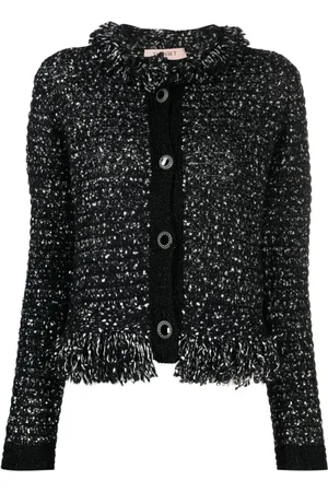 Twin-Set Dames, Jassen, Zwart, Maat: XS Tweed