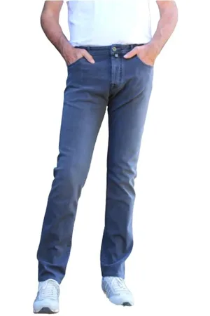 Jacob Cohen Heren, Broeken, Blauw, Maat: W32 Katoen