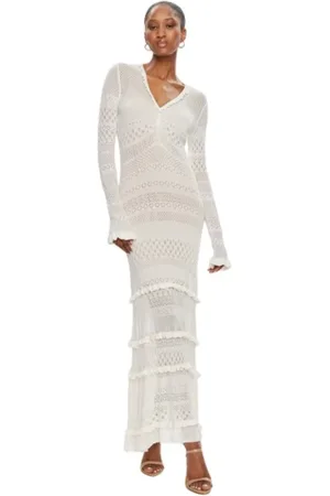 Twin-Set Dames, Jurken, Wit, Maat: S Viscose