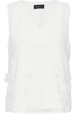 QS by s.Oliver Dames, Tops, Wit, Maat: L Viscose