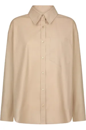 Dondup Dames, Blouses & Shirts, Bruin, Maat: S Katoen