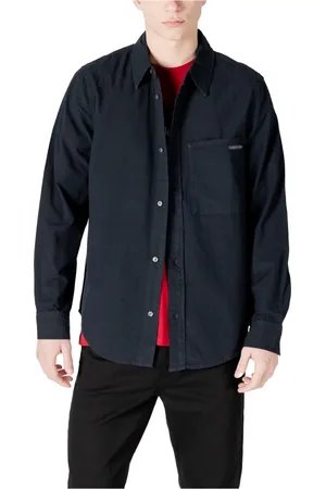 Calvin Klein Heren, Overhemden, Zwart, Maat: XL Katoen