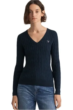 GANT Dames, Truien, Blauw, Maat: S Katoen