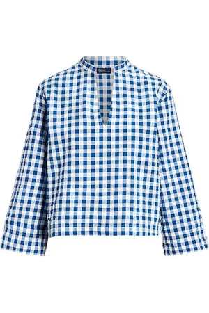 Ralph Lauren Dames, Blouses & Shirts, Blauw, Maat: S Katoen