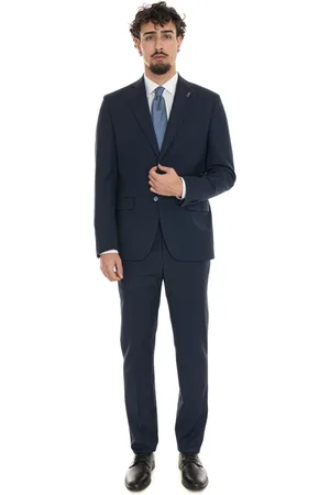 PAOLONI Heren, Pakken, Blauw, Maat: 2XL Wol