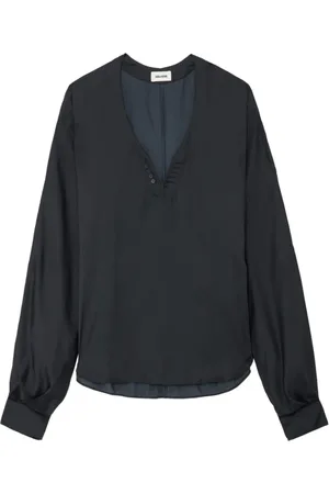 Zadig & Voltaire Dames, Blouses & Shirts, Zwart, Maat: L Satijn