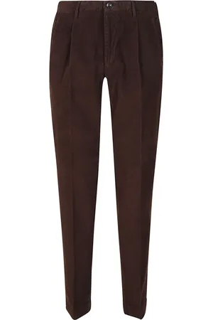 Incotex Heren, Broeken, Bruin, Maat: 3XL Velours