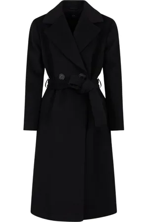 Armani Exchange Dames, Mantels, Zwart, Maat: L Wol