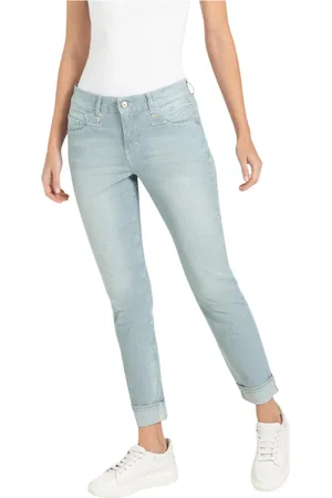 Mac Dames, Jeans, Blauw, Maat: L