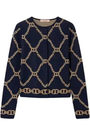 Twin-Set Dames, Truien, Blauw, Maat: XL