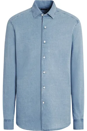 Ermenegildo Zegna Heren, Overhemden, Blauw, Maat: M