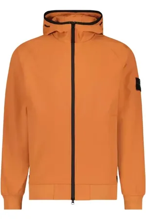 Stone Island Heren, Jassen, Oranje, Maat: S Nylon