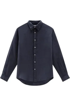 Woolrich Heren, Overhemden, Blauw, Maat: M Linnen
