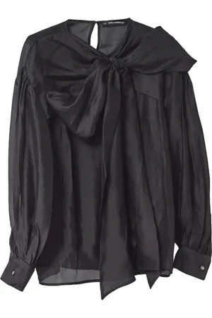 Karl Lagerfeld Dames, Blouses & Shirts, Zwart, Maat: S Viscose
