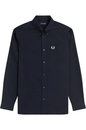 Fred Perry Heren, Overhemden, Blauw, Maat: L Katoen