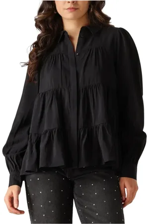 Y.A.S Dames, Blouses & Shirts, Zwart, Maat: S Poliester