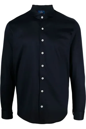 BARBA Heren, Overhemden, Blauw, Maat: L Katoen