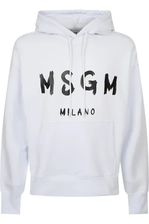 Msgm Heren, Sweatshirts & Hoodies, Wit, Maat: M Katoen
