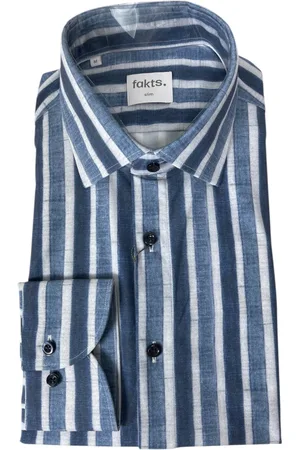 fakts Heren, Overhemden, Blauw, Maat: L Jersey