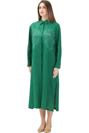 Max Mara Dames, Jurken, Groen, Maat: M Linnen
