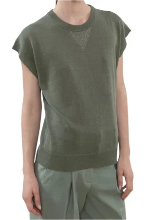 PESERICO SIGN Dames, Truien, Groen, Maat: XS Linnen