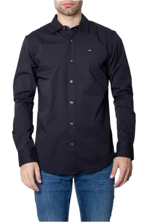 Tommy Hilfiger Heren, Overhemden, Zwart, Maat: S Katoen