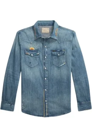 Ralph Lauren Heren, Overhemden, Blauw, Maat: XL Denim
