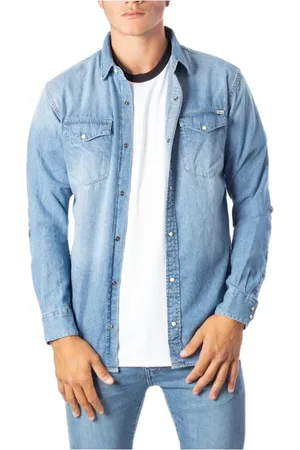 JACK & JONES Heren, Overhemden, Blauw, Maat: M Katoen