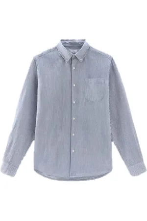 Woolrich Heren, Overhemden, Blauw, Maat: XL Katoen