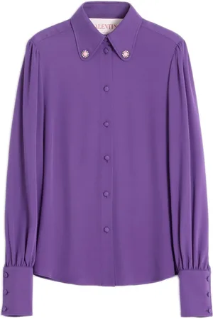 VALENTINO GARAVANI Dames, Blouses & Shirts, Paars, Maat: XS Zijde
