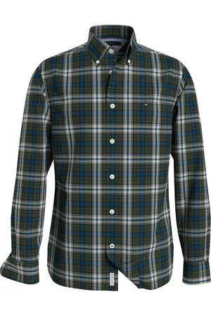 Tommy Hilfiger Heren, Overhemden, Groen, Maat: M Katoen