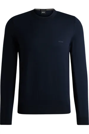 HUGO BOSS Heren, Truien, Blauw, Maat: 2XL Wol