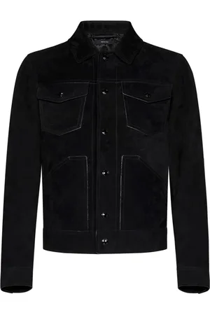 Tom Ford Heren, Jassen, Zwart, Maat: M Leer