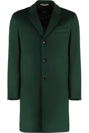 HUGO BOSS Heren, Mantels, Groen, Maat: M Wol